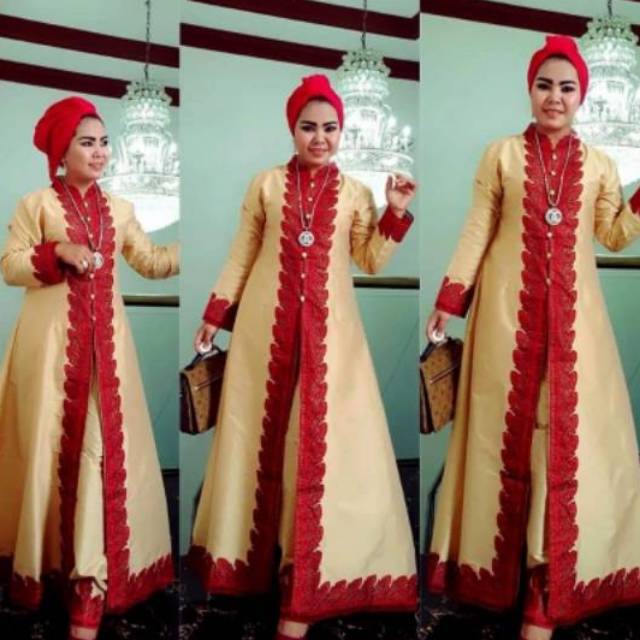 REALPICT Setelan Kebaya/Abaya Set Olla Ramlan Celana Bordir Mira Jaya Terbaru
