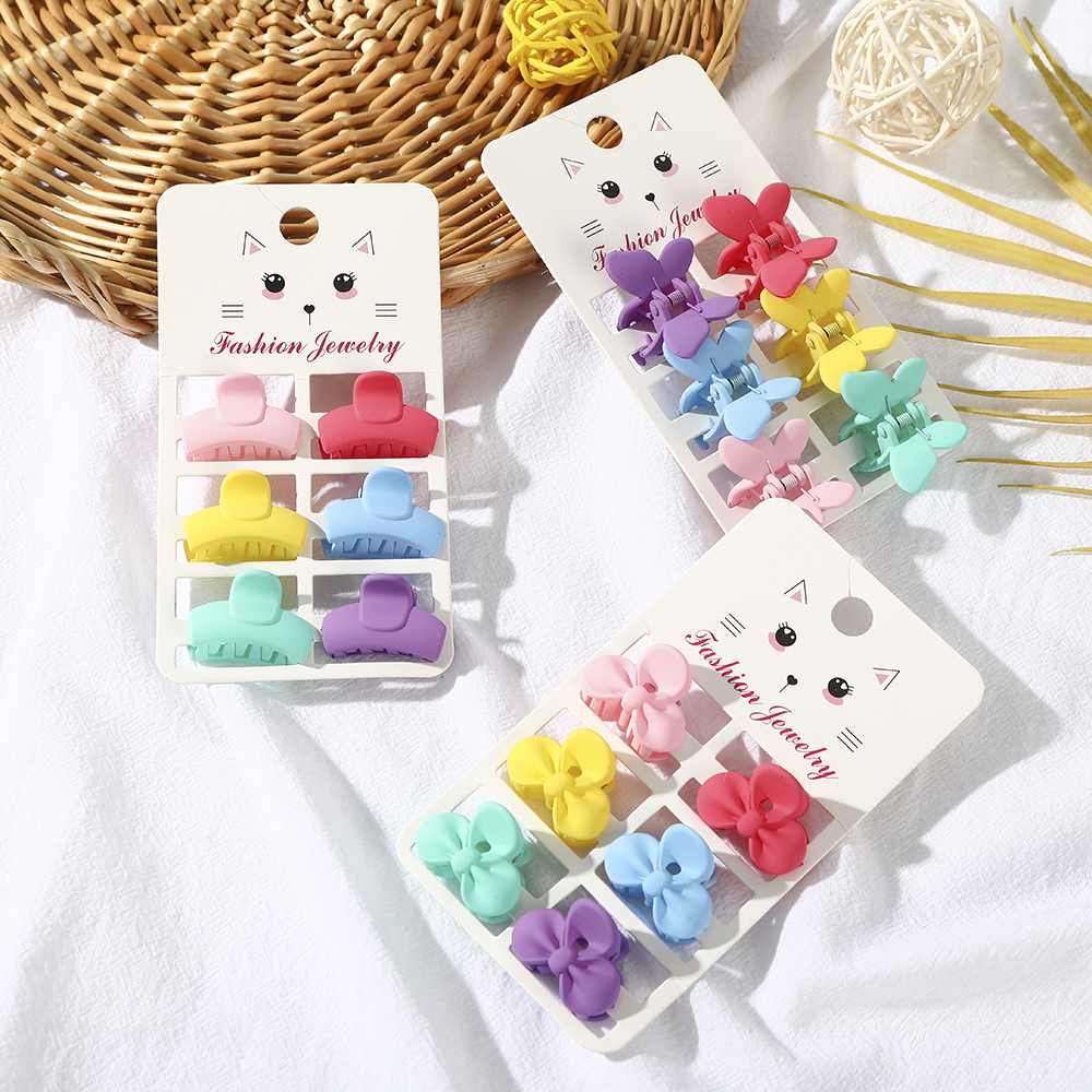 6 Pcs/Set Korean Ins Mini Hair Claws for Girls Fashion Hair Clip Simple Hair Clamps Women Hair Accessories