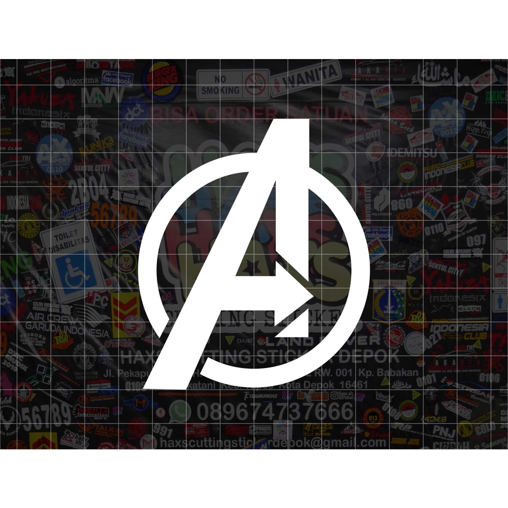 Cutting Sticker Avengers A Marvel Ukuran 8 Cm Untuk Mobil Motor