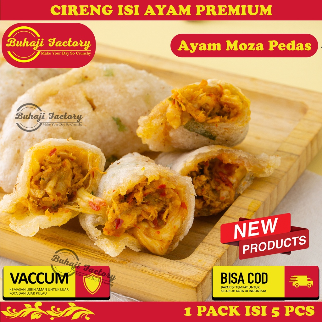 

Cireng Isi Ayam Suwir Full Mozarella Lumer Pedas Premium Isi Banyak by Buhaji Factory