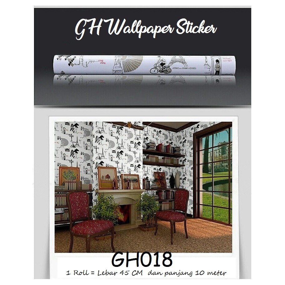 Wallpaper Dinding Ukuran 45cm x 10m Stiker Dinding Motif 3D Kotak Biru GH046-1 Wall Stiker-GH018