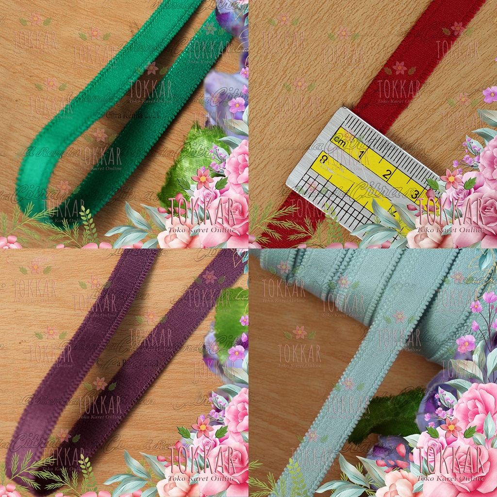 (Per Meter) KRB109 Tali Elastis, Karet Bra, Tali Bra Lebar 1,2 Cm