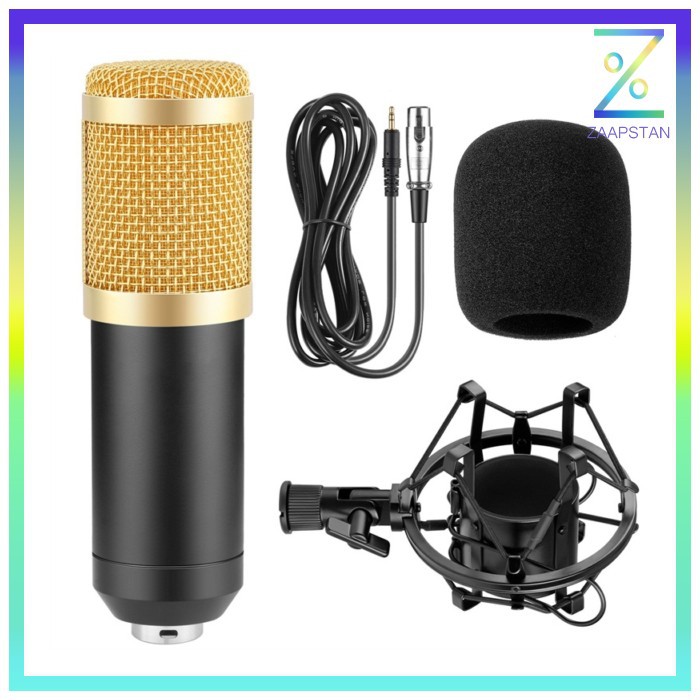 Condenser Microphone BM-800 + Scissor Arm Stand + Phantom Power 48V +