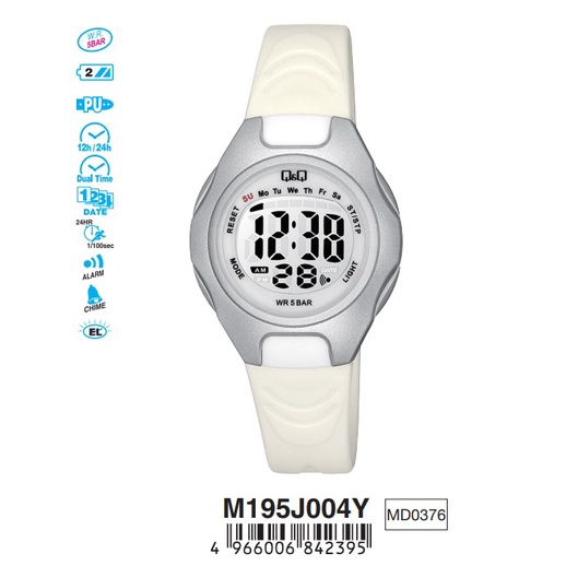 SALE Jam Tangan Wanita Sporty Casual Rubber Digital Original Q&amp;Q QNQ QQ M195 M195J Series