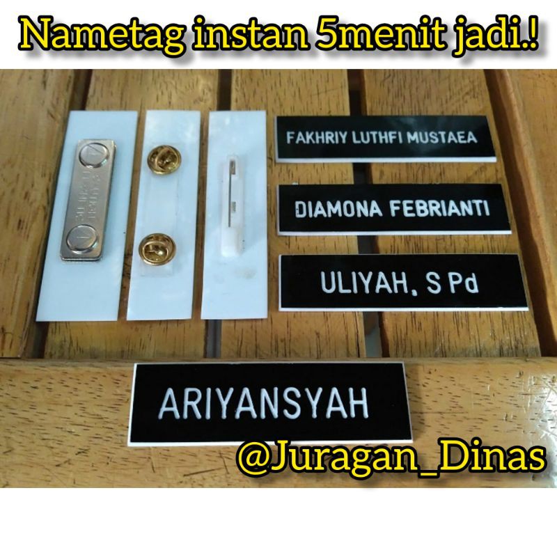 Name Tag Papan Nama Dada PDH PNS Bhayangkari Gravo Ackrilik Gravir