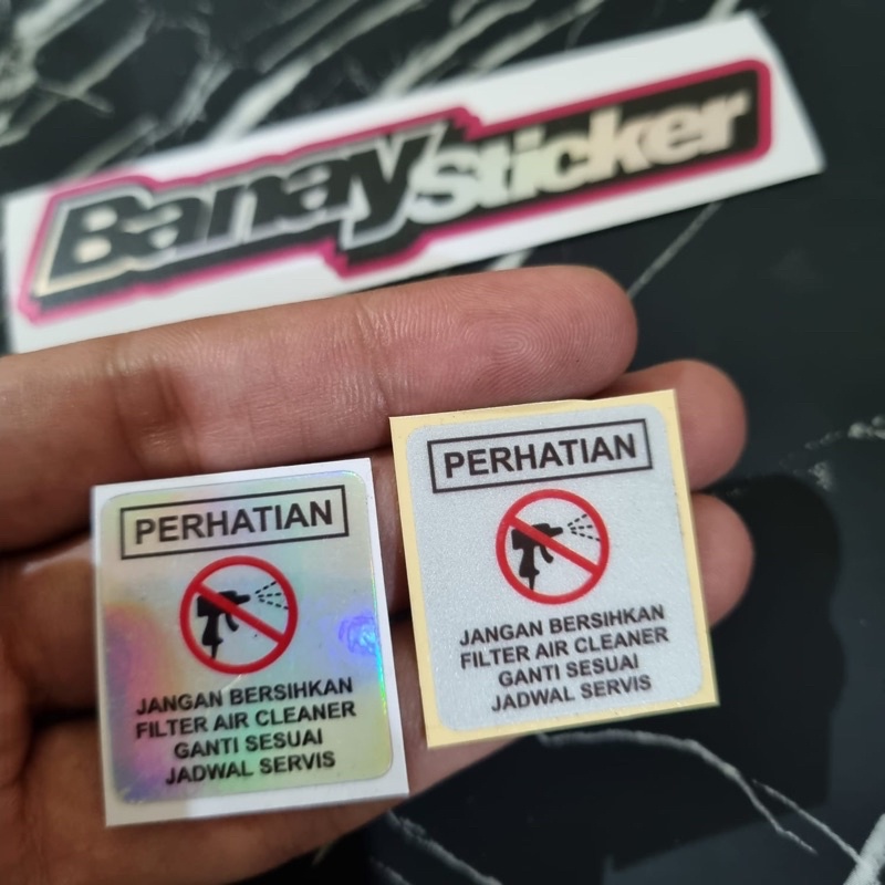 STICKER PERHATIAN FILTER AIR CLEANER PRINCUTT