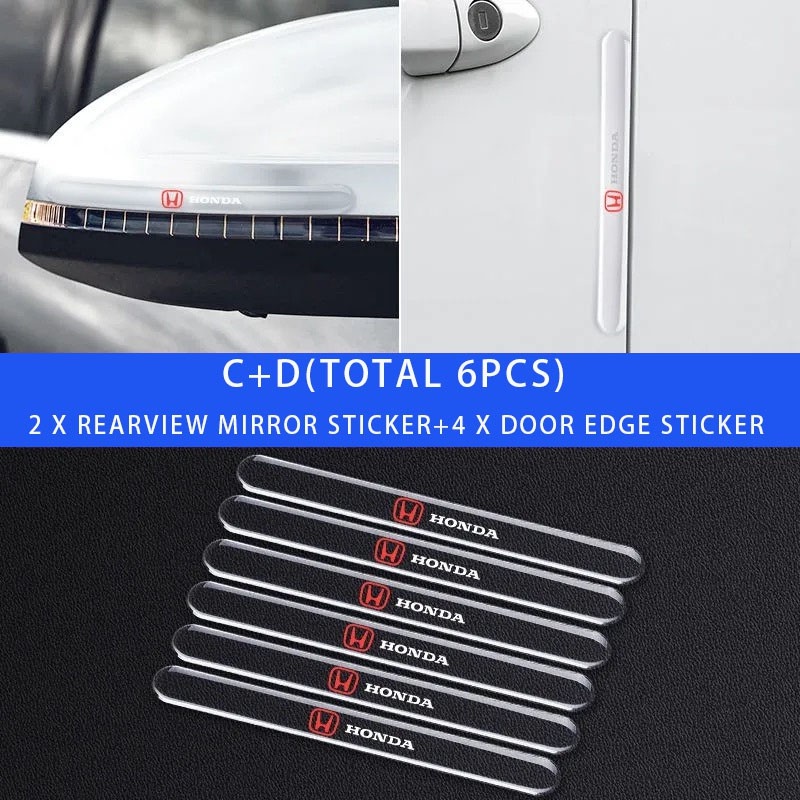 4 / 8pcs Stiker Pelindung Handle Pintu Mobil Honda Accord CRV HRV Civic BRV