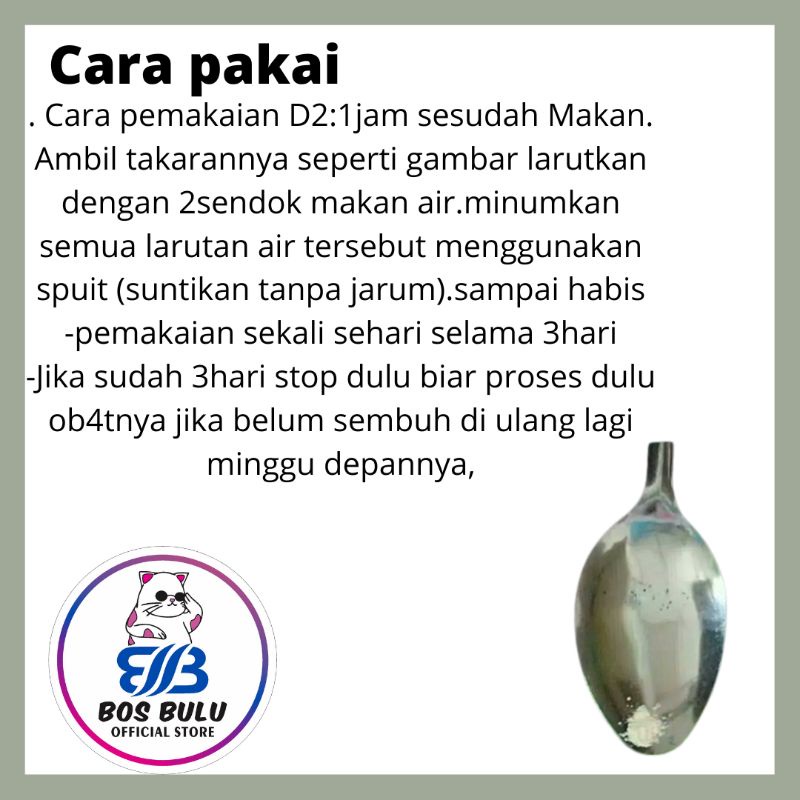D2 paket vitamin obat virus calici muntah flu dan batuk pilek mencret kucing 30ml