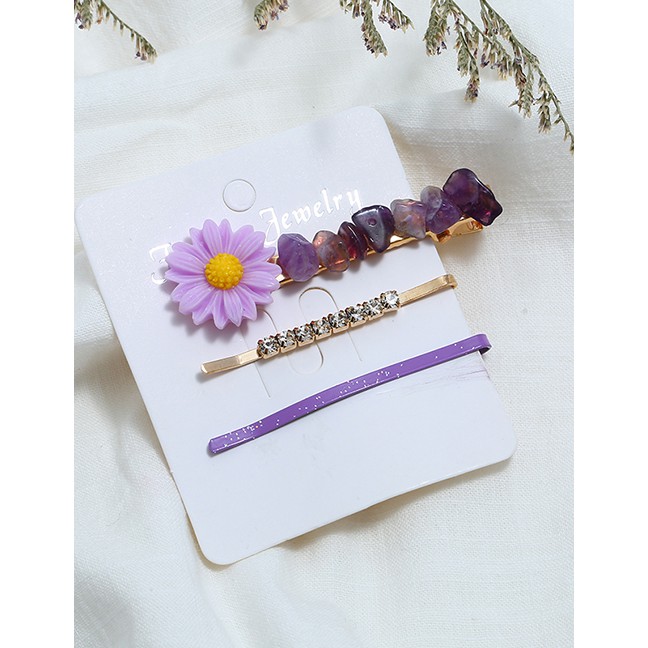 LRC Jepit Rambut Fashion Small Flower-studded Hair Clip Set A58450