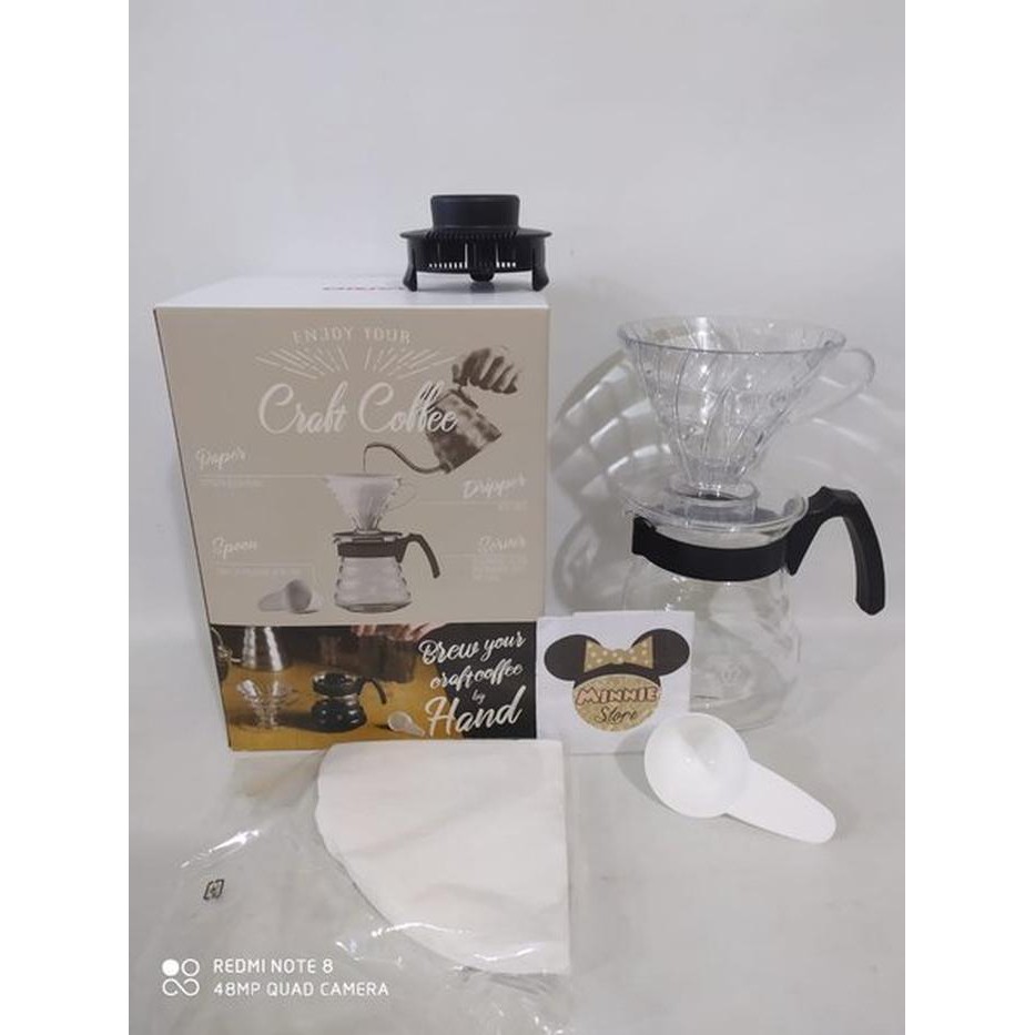 Alat KOPI Hario V60 Craft Coffee Maker VCND-02B-EX FREE Paper Filter