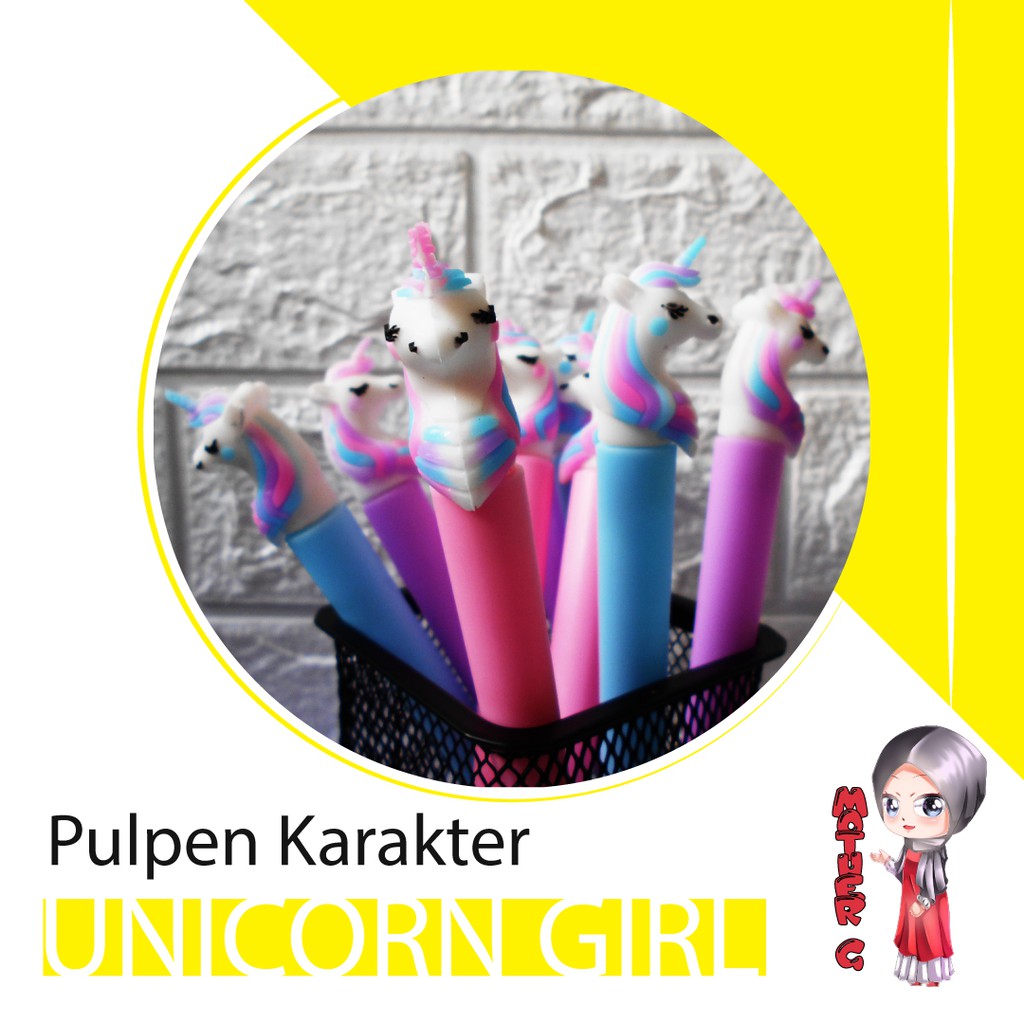 

Unicorn Girl Pulpen Gel Karakter | High Quality - MOTHER G
