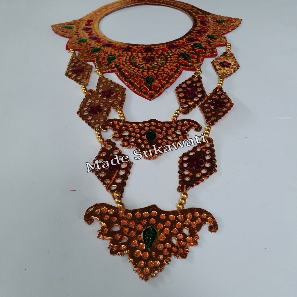 Badong kalung lenter tari bali karnaval adat bahan karton Solex khusus
