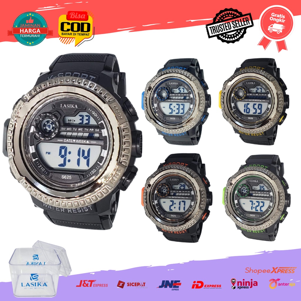 [COD] Jam Tangan Sport Digital Anak Remaja Pria Cowok  Lasika 625 Besar Water Resist Anti Air