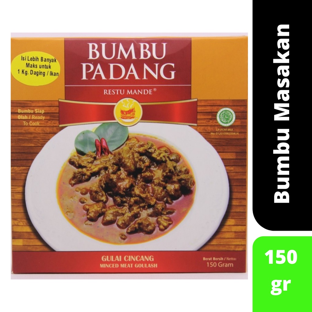 

Bumbu Gulai Instan Bumbu Daging Cincang Bumbu Padang Instan 150 gram Restu Mande