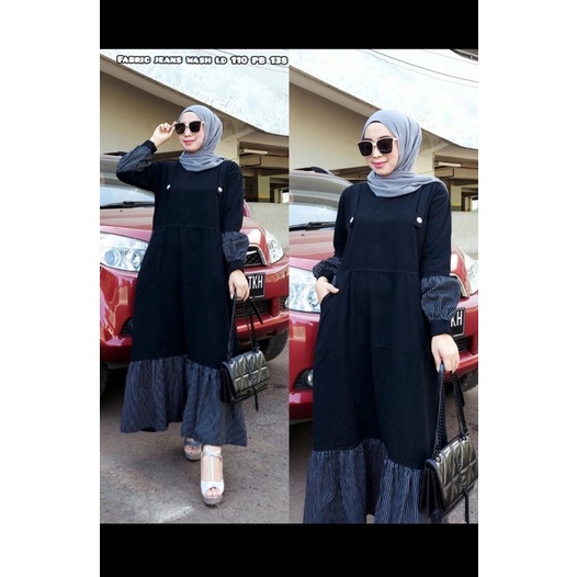 Gamis Wanita Denim Jeans Wash Gamis Fashion Shopee Indonesia