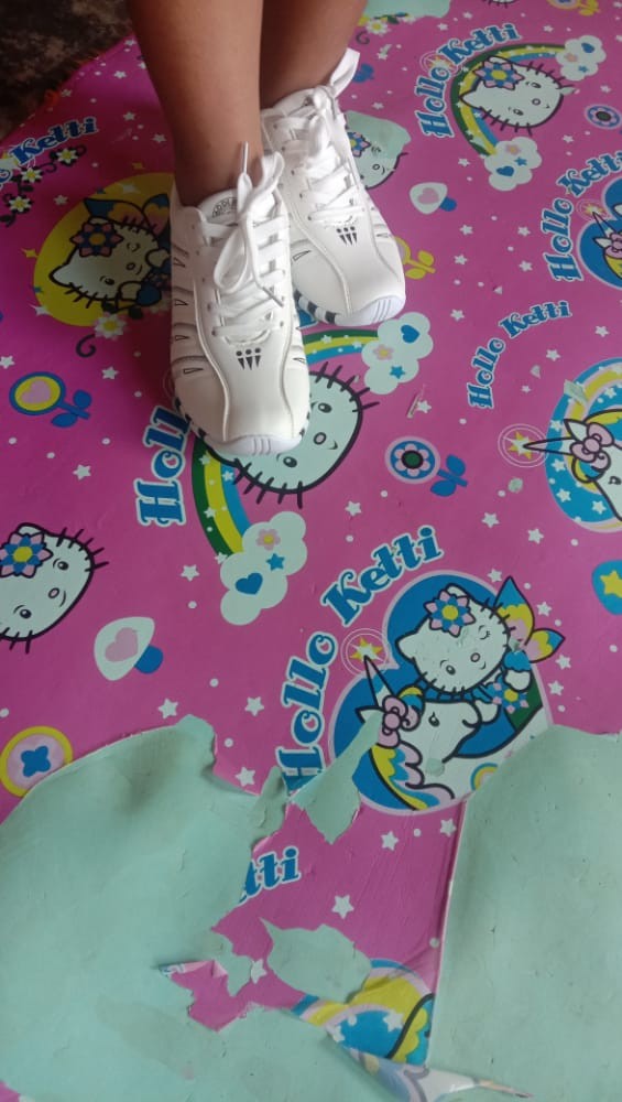 Kano Style Fashion Wanita Pu Striped Leather Casual Lace-up Sneakers