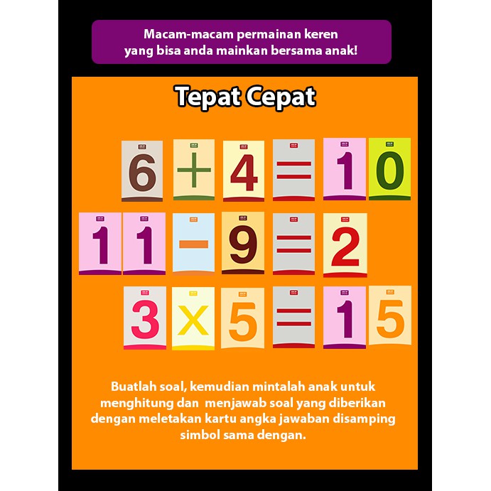 [1KG=10PCS] Konsep Flashcard Berhitung / Flash Card / Mainan Edukasi Kartu Pintar Anak Terlengkap