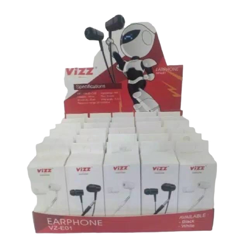 HANDSFREE HANSET MURAH VIZZ SEBOX ISI 30PCS ORI VIZZ HENSET EARPHONE HEDSET HEADSET HANDSET HANSED Vizz PERBOX ISI 30pcs Handsfree Original VIzz VZ E01 Powerfull Bass (perbox isi 30)