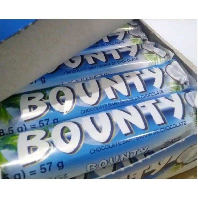 

Bounty isi 2 Pcs 57 Gram Coklat Bounty Chocolate Bar Coconut Cokelat Susu Karamel Kelapa Asli