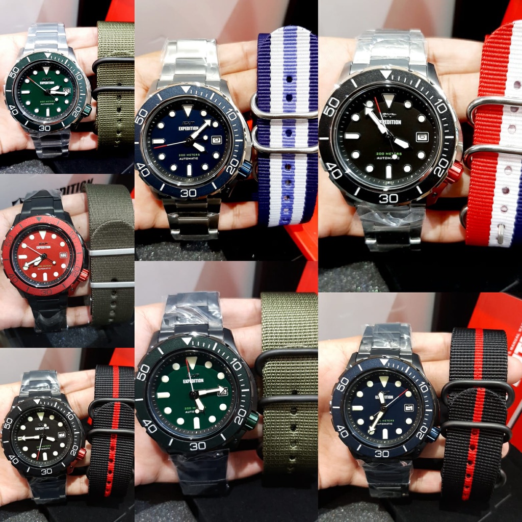 JAM TANGAN PRIA EXPEDITION E 6809 E6809 BLACK AUTOMATIC ORIGINAL