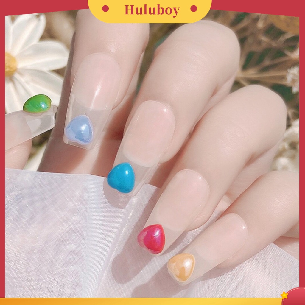 Huluboy Huluboy♡ 50 Pcs Payet Bentuk Hati 3D Bahan Keramik Untuk Dekorasi Nail Art