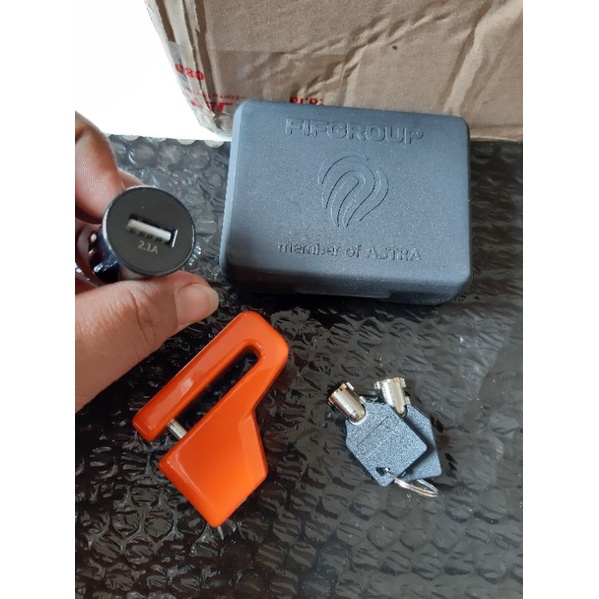 BONUS CHARGER kunci disck lock gembok cakram honda original FIF GROUP