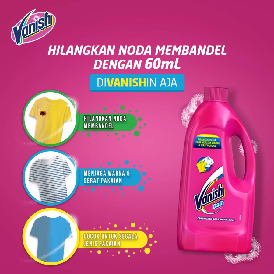 Vanish Cair 500 ml Pink Detergent Cair Penghilang Noda Membandel