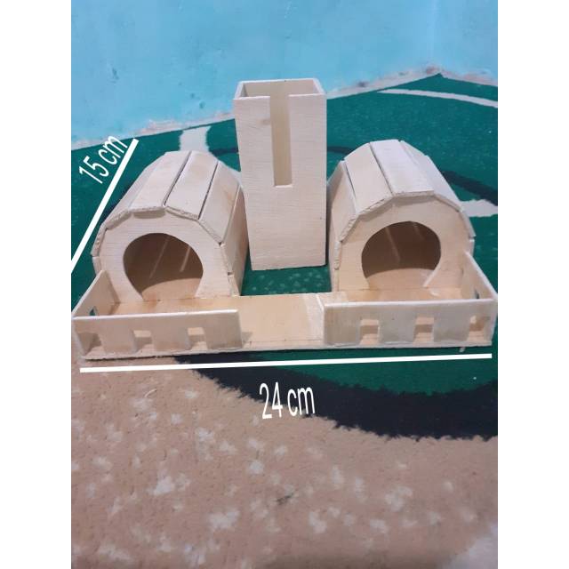 Rumah Hamster Kayu Dan Tempat Minum