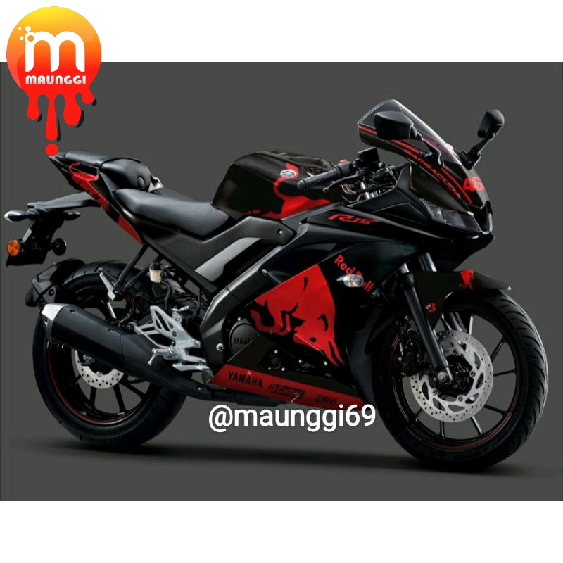 Decal r15 v3 full body Striping motor r15 hitam Sticker r15 v3 merah Stiker decal r15 variasi