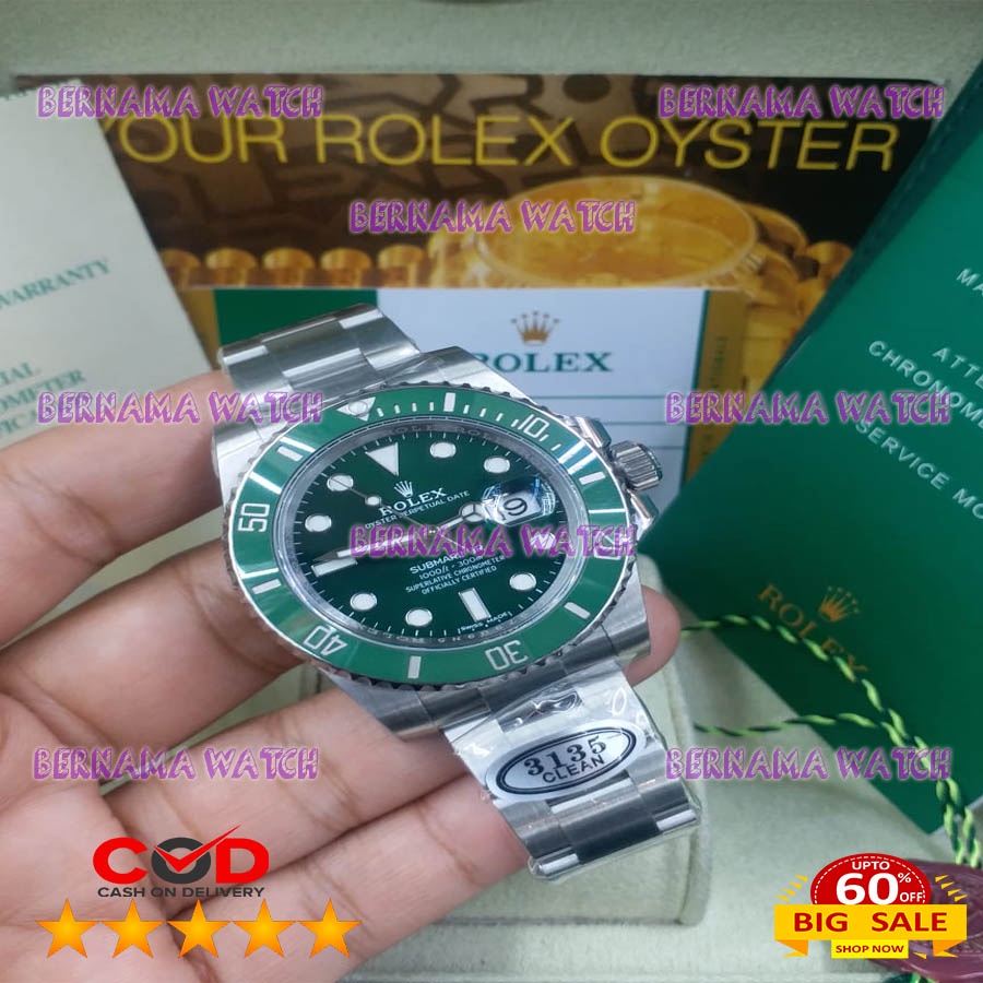 DISKON JAM PRIA TERBARU ROLEX SUBMARINER SWISS ETA CLEAN BOX ORI JAM PRIA RECOMENDED JAM PRIA IMPORT