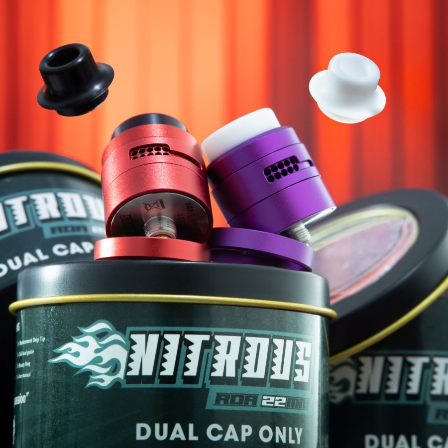 NITROUS RDA DUAL CAP ONLY BY KOKO SARANG X DAMN VAPE authentic 22MM