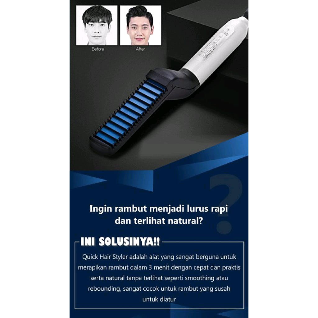 KR Sisir pelurus rambut keriting pria multifungsi cepat sisir pijat