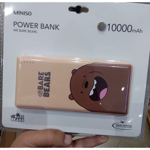 Power Bank 10000 mAh Miniso We Bare Bears