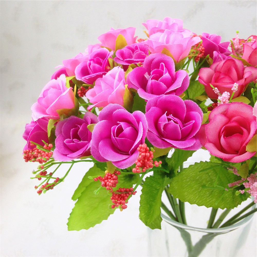 Bunga Mawar Imitasi Bahan Plastik Multi Warna Untuk Hadiah Valentine