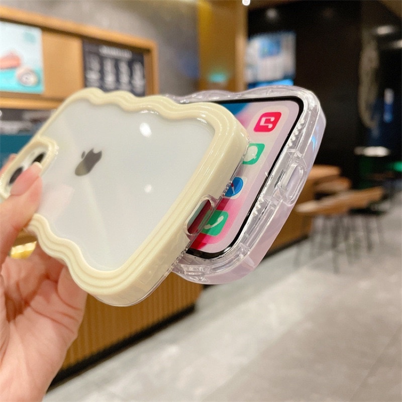 Multicolor Wave Softcase Simple Transparan Polos Case HP Lucu for iphone XS Max XR 11 Pro Max 12 Pro Max 13 Pro Max