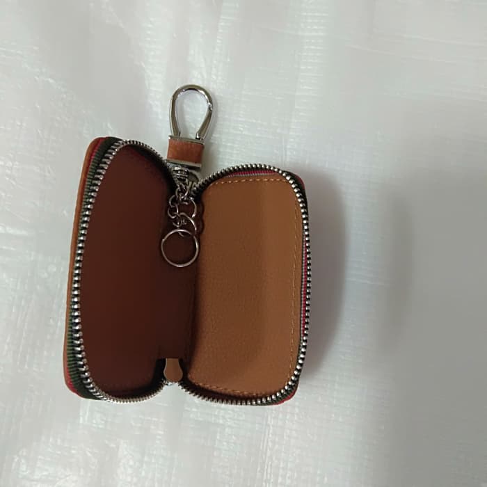 Dompet KULIT MOBIL Stnk plus + gantungan kunci logo nissan warna coklat CREAM