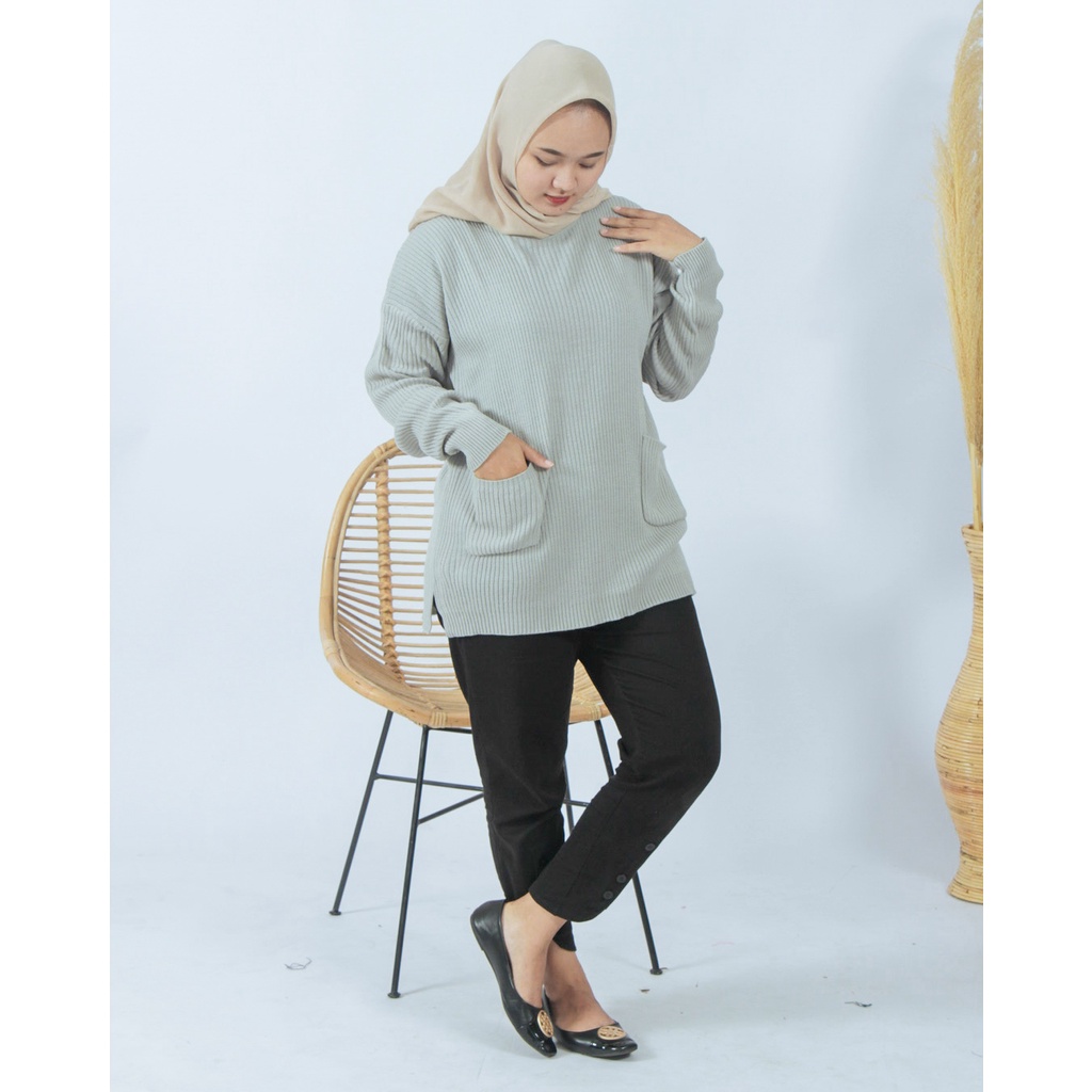 TokoMilkan - Sweater Rajut Wanita Pocky | Atasan Sweater Rajut Wanita Halus