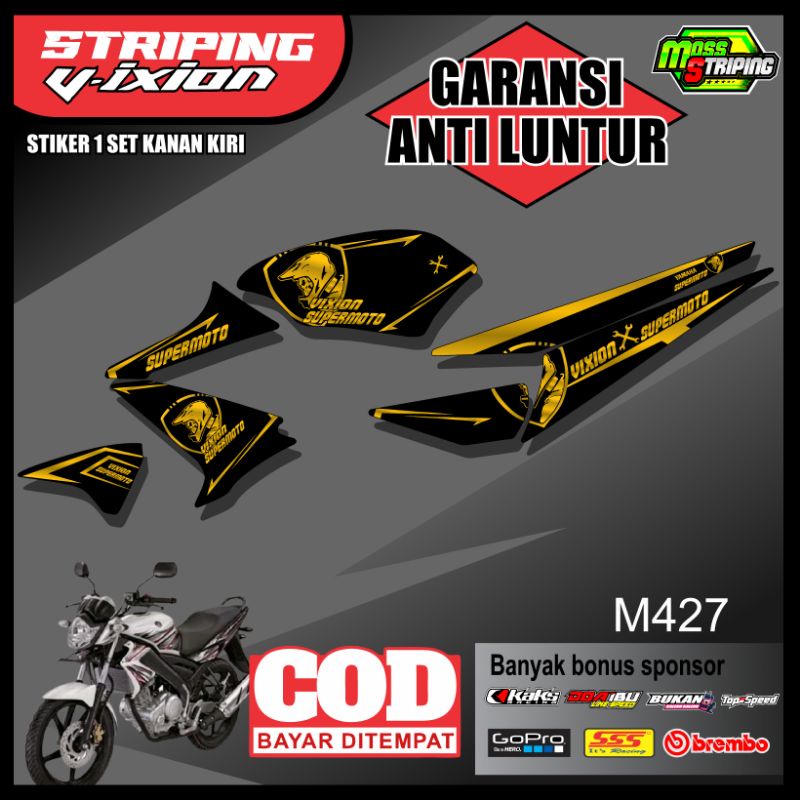 BEST SELER STRIPING STIKER VIXION OLD LAMA KARBU - STICKER LIS LES VARIASI SUPERMOTO VIXION TERLARIS