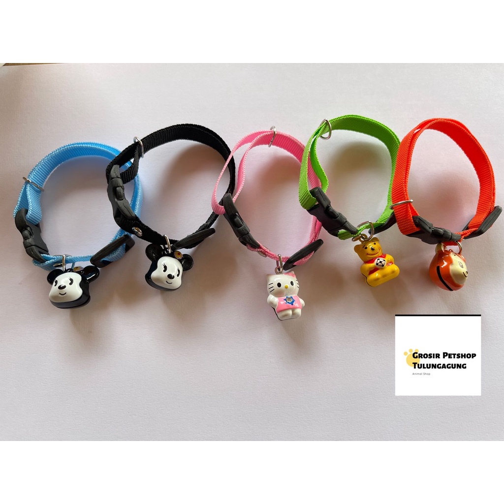 Kalung Kucing Polos Lonceng Karakter 16mm bahan tebal berkualitas