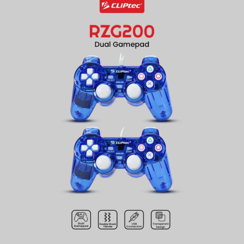 Gampad Double Getar Transparan CLIPtecRZG200 untuk Pc/ lapop
