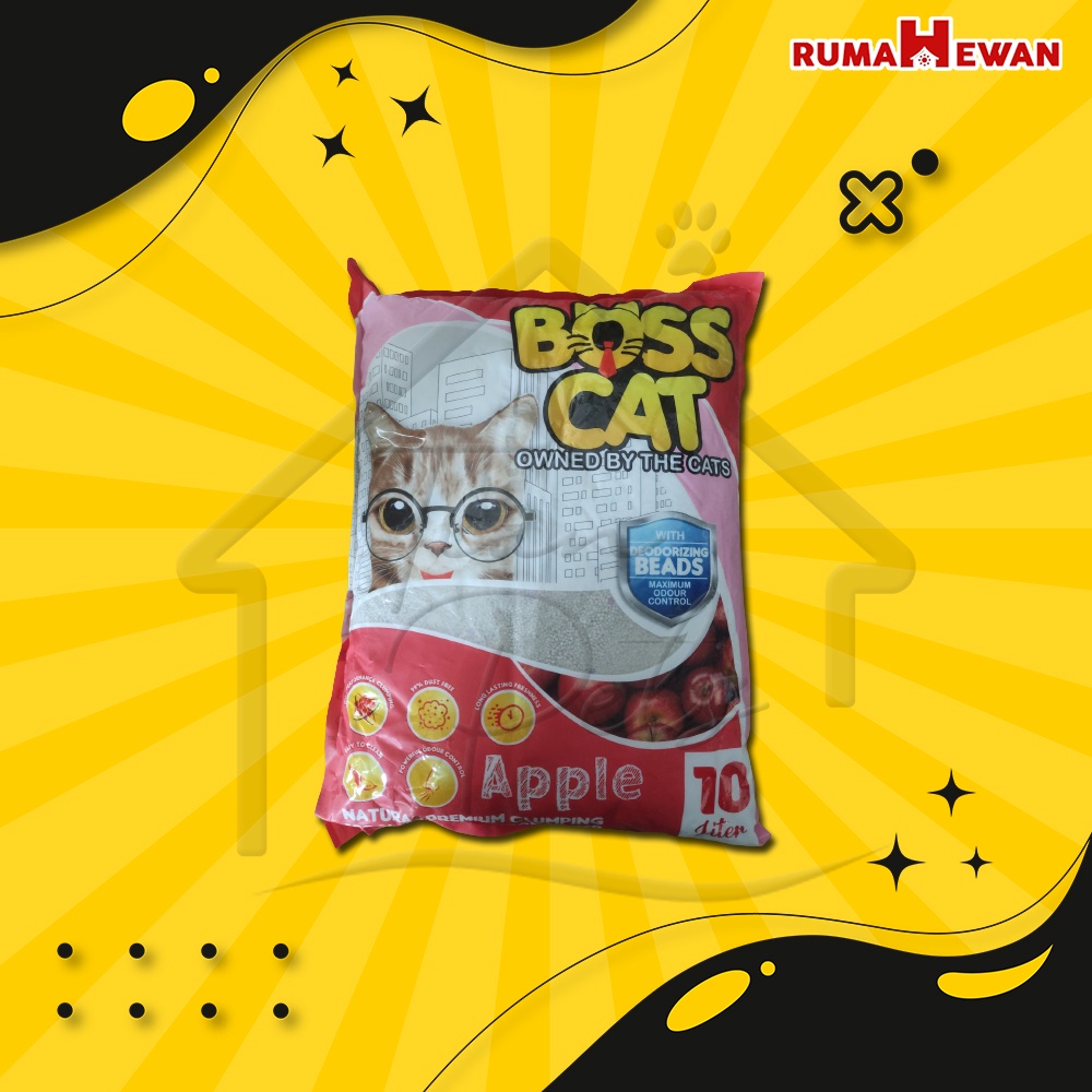 Pasir Gumpal Boss Cat Litter 10 Liter - Pasir Kucing Bosscat Setara Markotop 10L