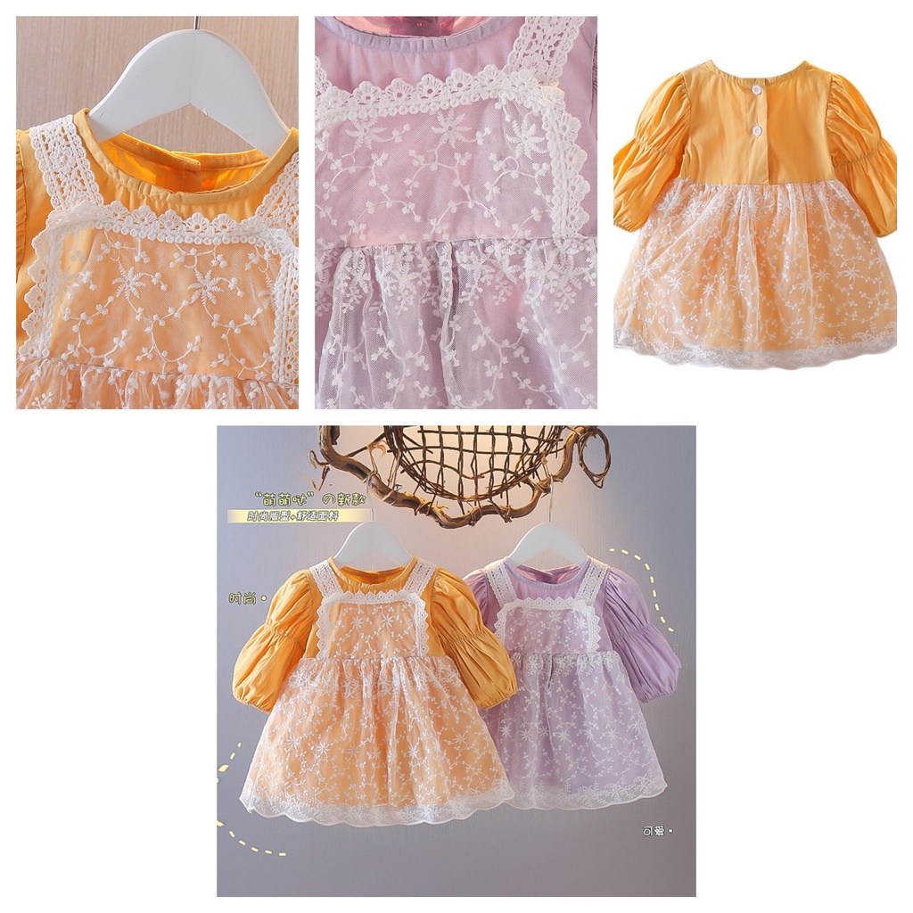 Dress Bayi Baju Bayi Balita Perempuan Lengan Panjang Import