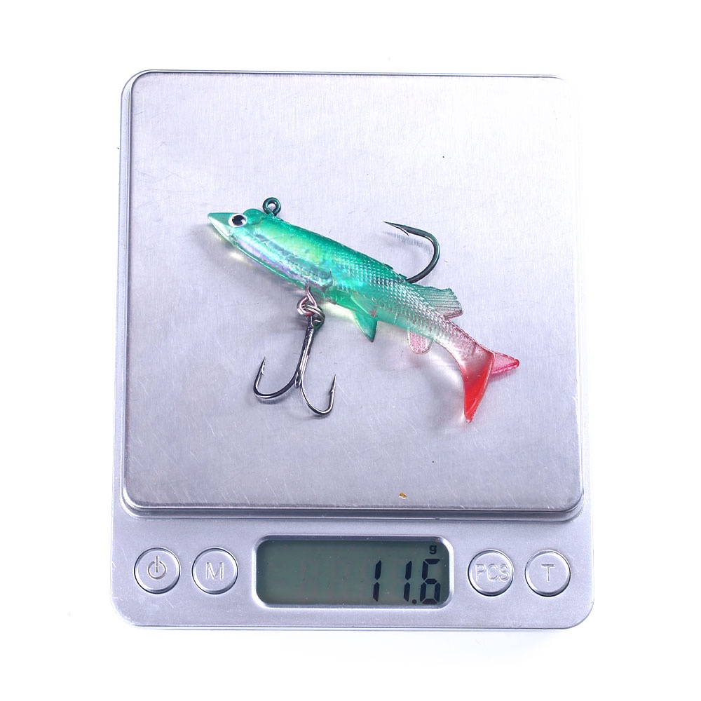 Hengjia 2pcs / Lot Umpan Pancing Softlure Tiruan Bentuk Ikan Bermata 3d Ekor T 8cm 11g