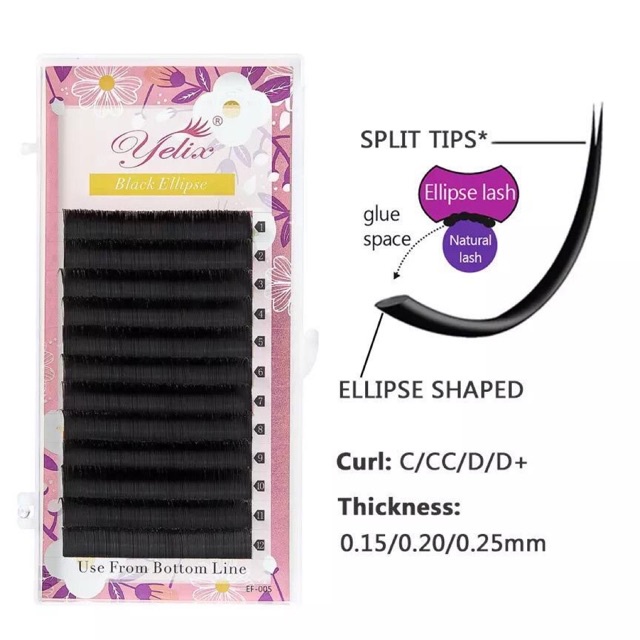 READY YELIX BLACK ELLIPSE Eyelash extension UKURAN LENGKAP (LEMBUT BANGET)