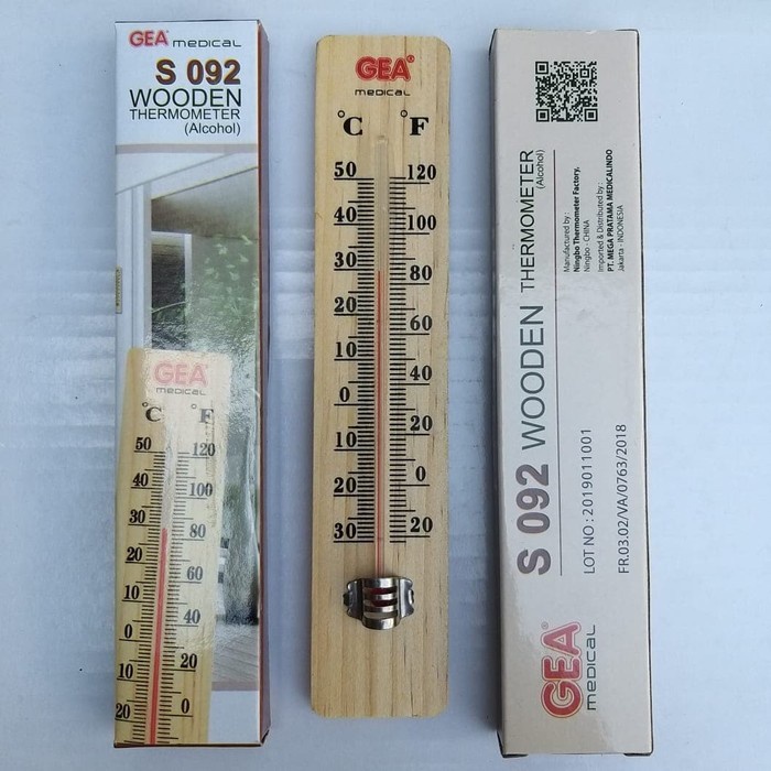 THERMOMETER KAYU GEA S-092 TERMOMETER RUANGAN TERMOMETER DINDING KAYU