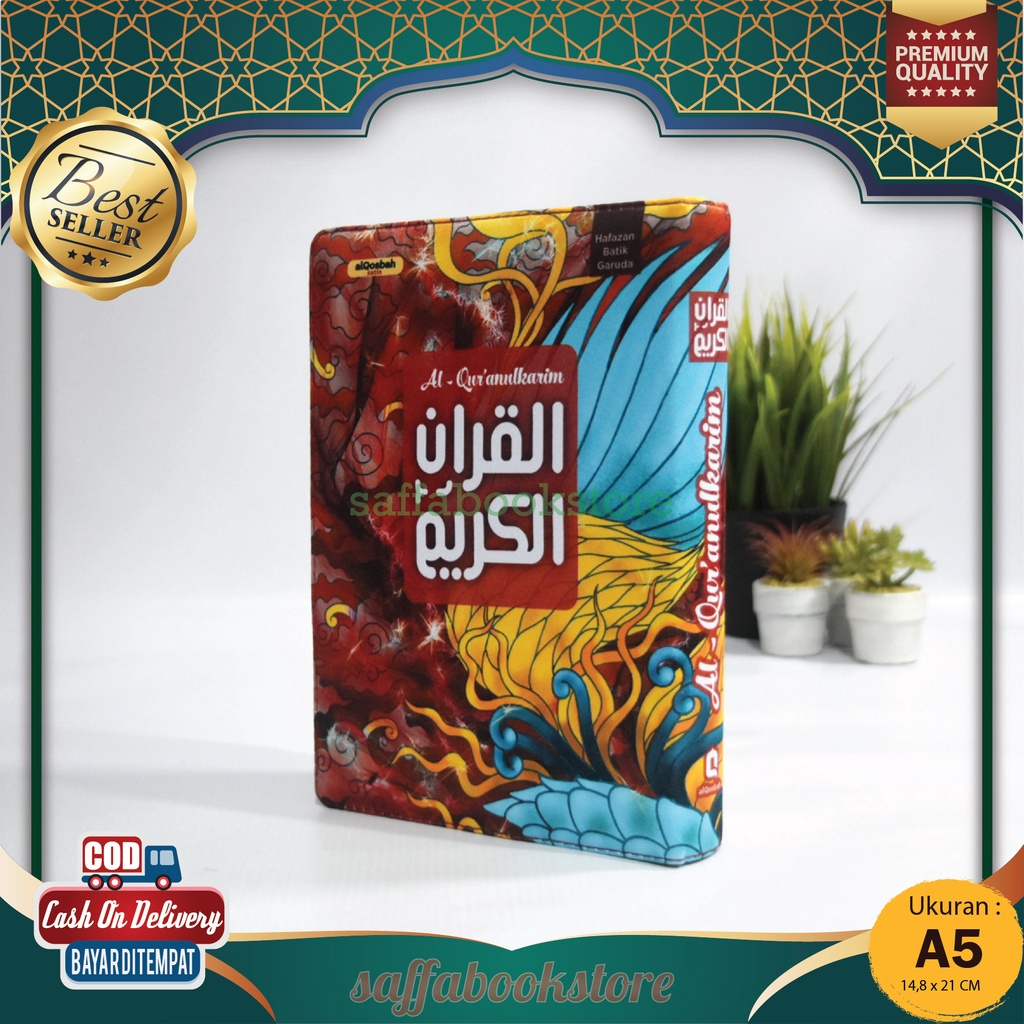 Alquran Hafalan Hafazan Motif Cover Batik Garuda 8 Blok Perkata Latin Ukuran Sedang A5 Alquran Nulka