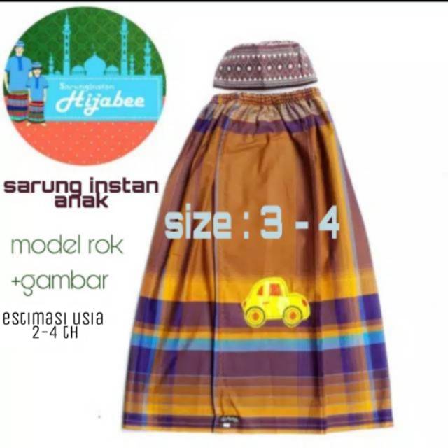 (HIJABEE) SARUNG INSTAN ATLAS GAJAH DUDUK WADIMOR  MODEL ROK + GAMBAR KARAKTER / SARUNG ANAK ROK