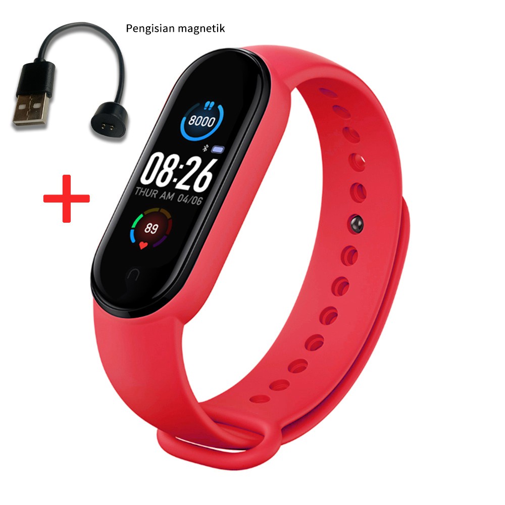 Smartwatch M6 Smart Band Smart Bracelet M6 New Model 2022 Color Display With Monitor Detak Jantung / Tekanan Darah