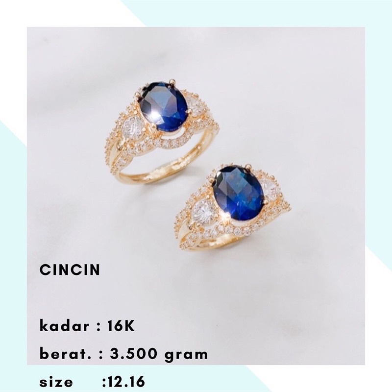Cincin Emas Mata Biru 3.500 Gr