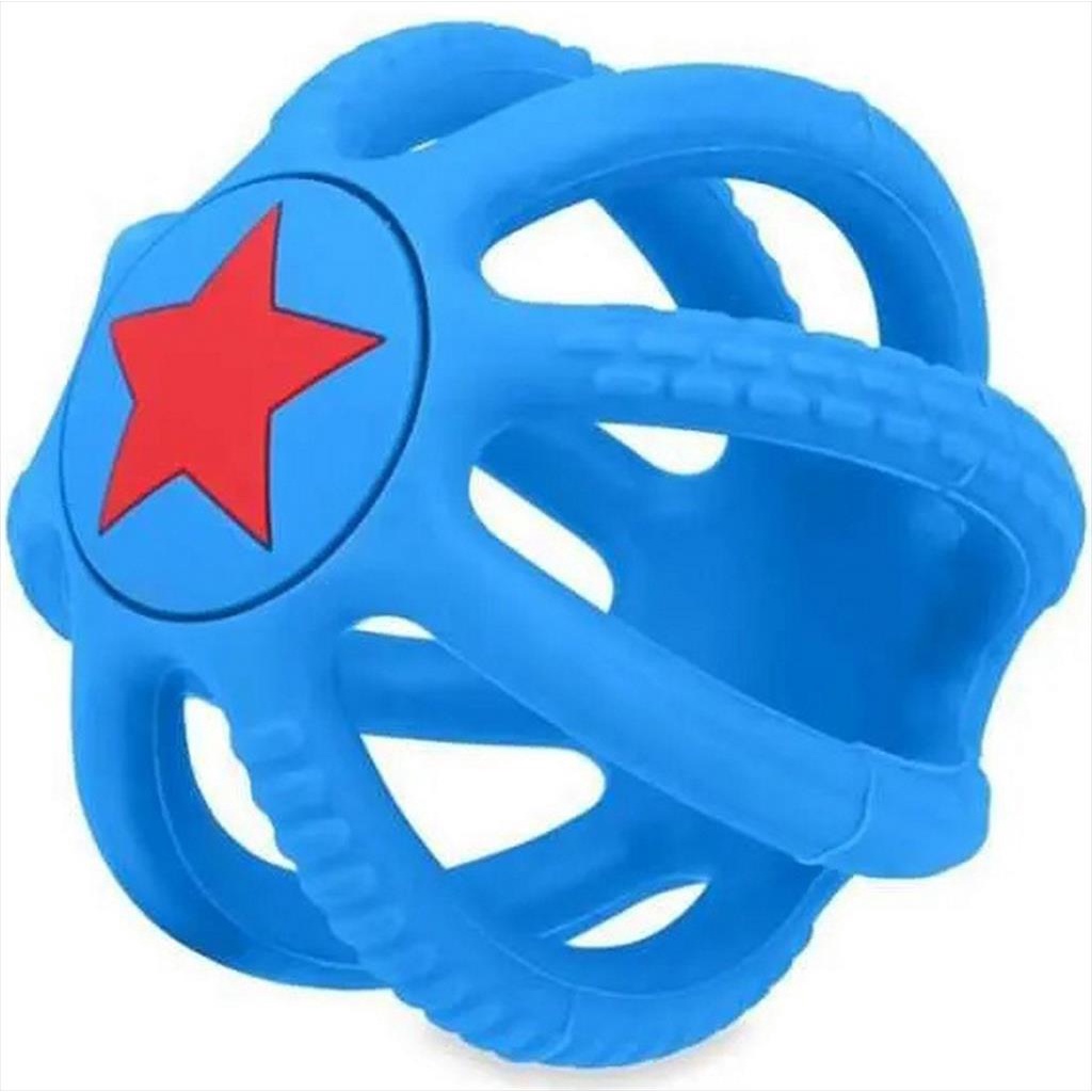 NUBY Silicone Colapsible Ball Blue Mainan Sensori Bayi